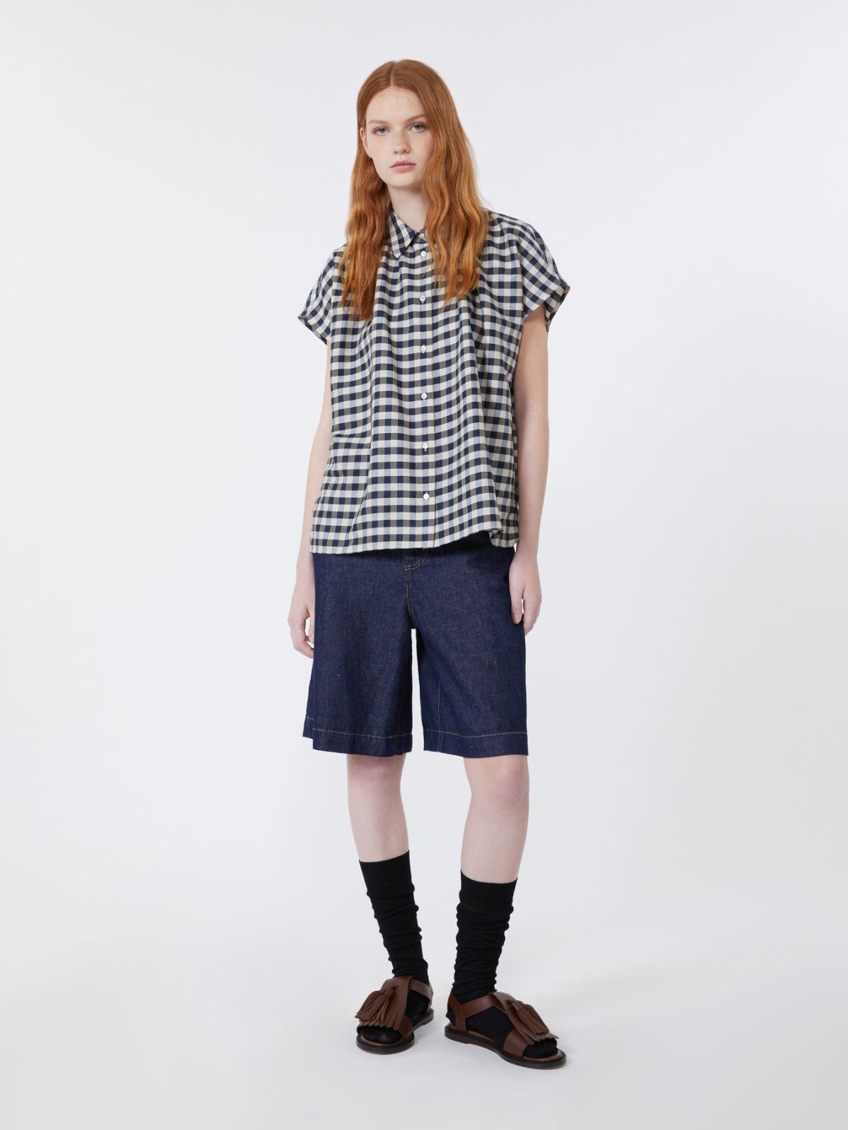 Cotton and linen denim Bermuda shorts by MAX MARA