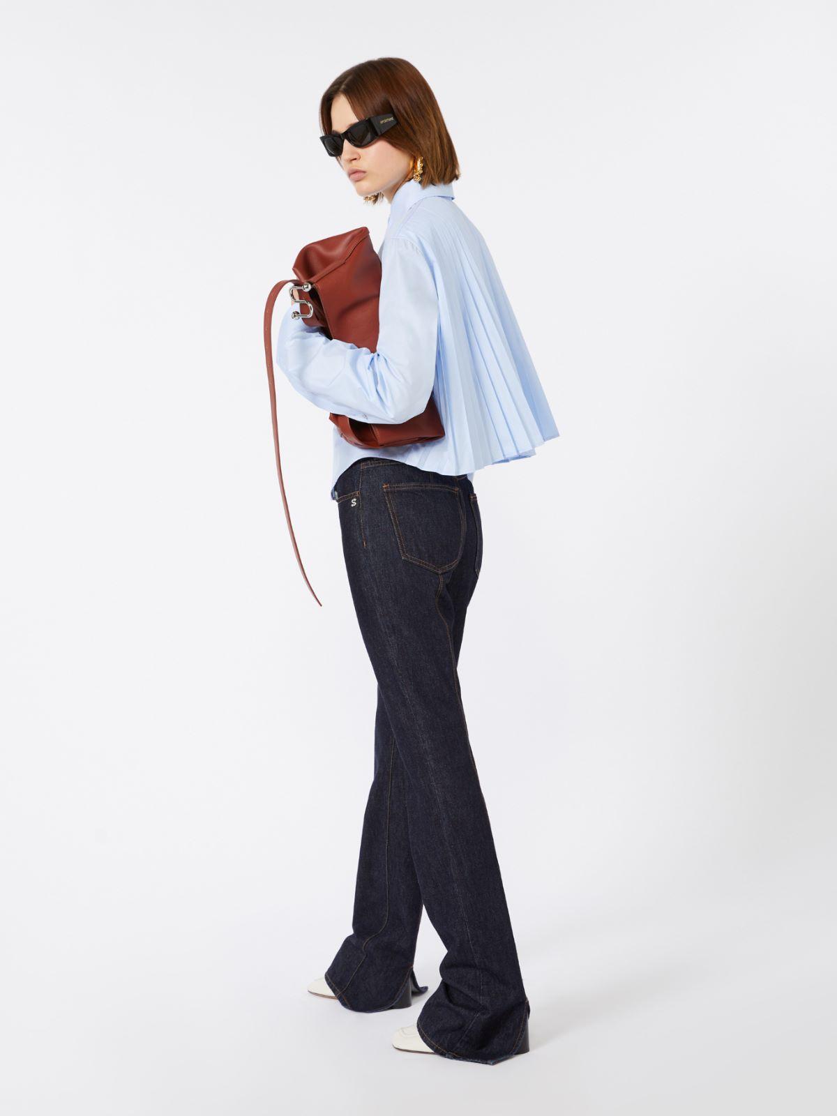 Cotton cropped shirt with pleated back by MAX MARA