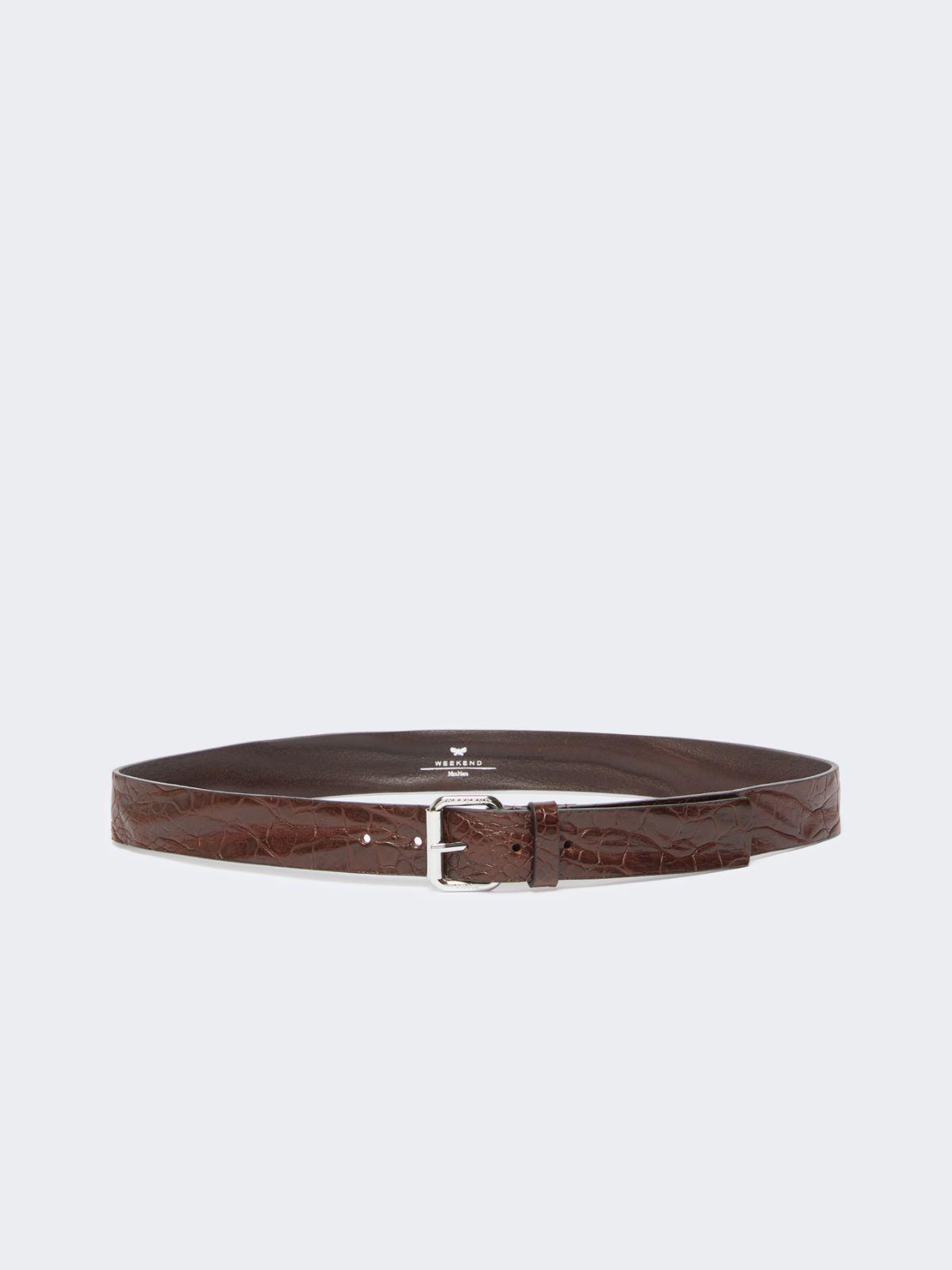 Croc print leather belt by MAX MARA