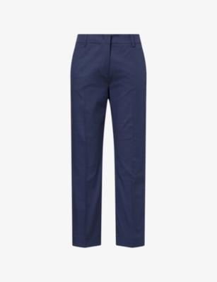 Cropped Cigarette Slim-Fit Cotton Trousers by MAX MARA