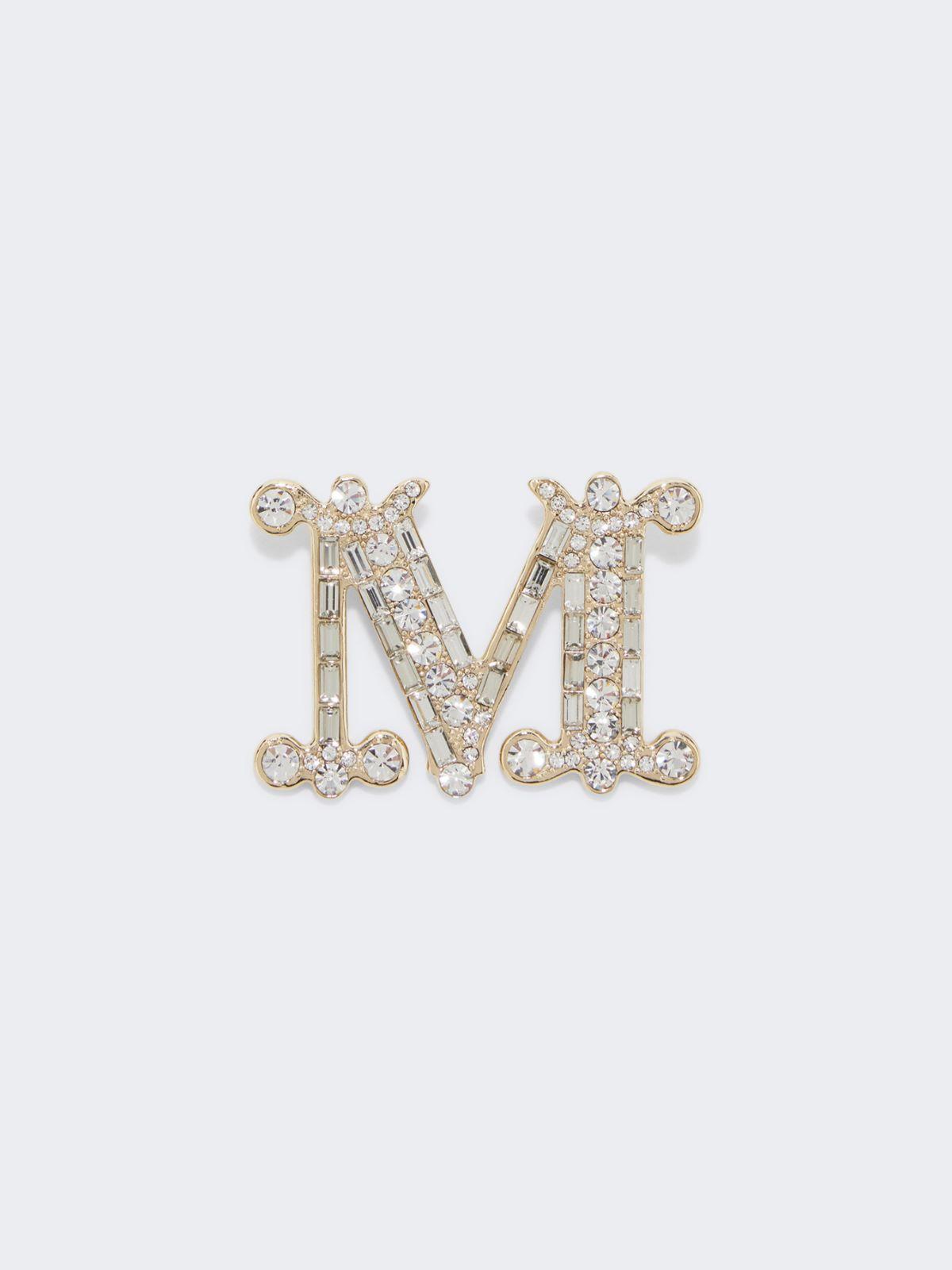 Crystal-adorned Monogram brooch by MAX MARA