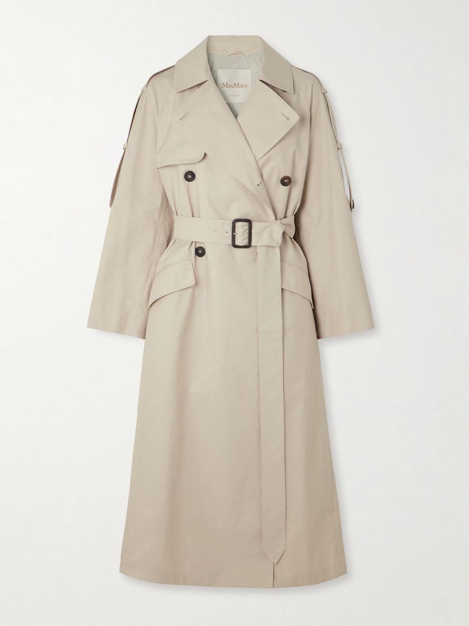 Delfino double-breasted belted cotton-blend twill trench coat by MAX MARA