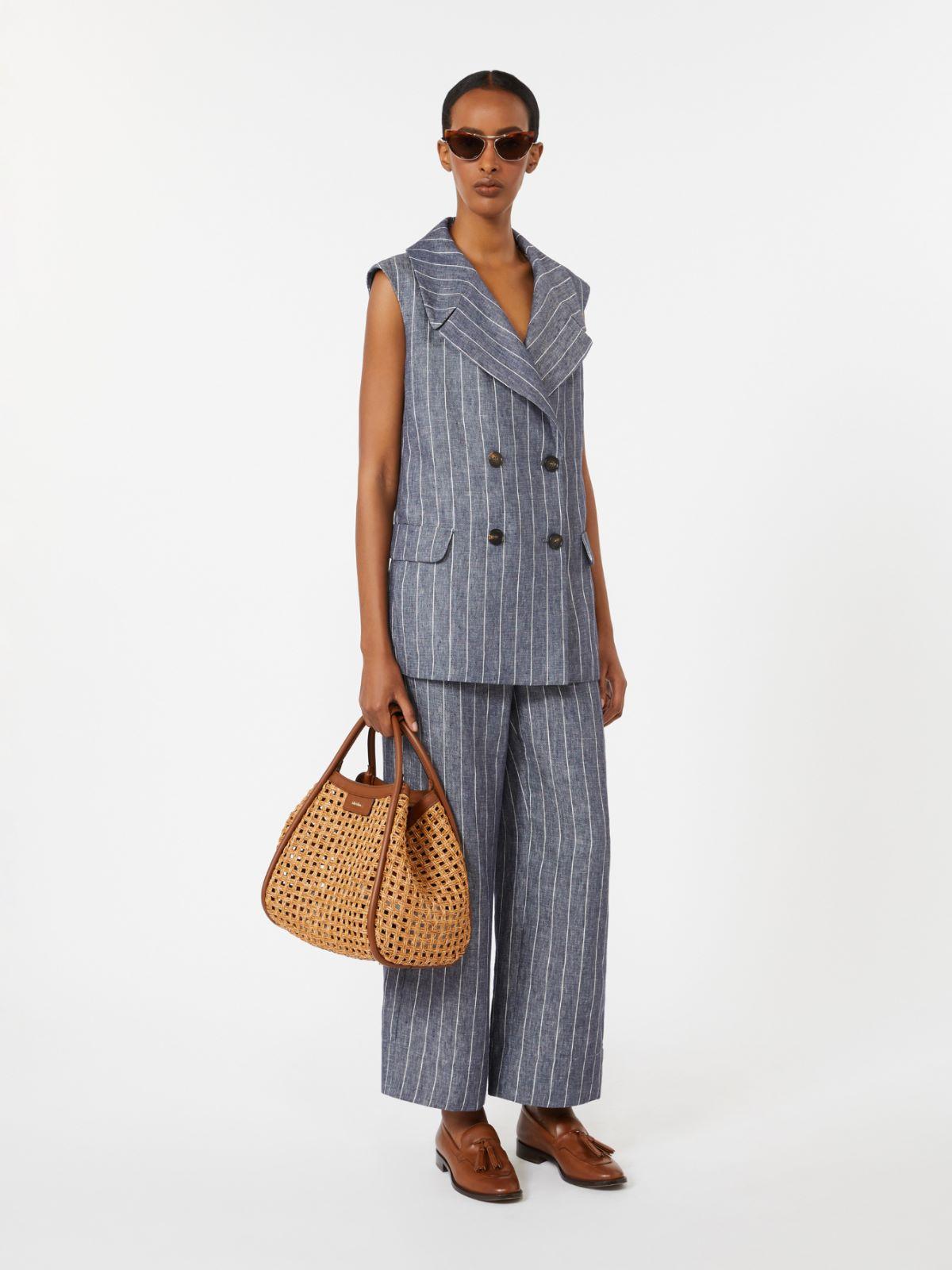 Denim-look pinstripe linen trousers by MAX MARA