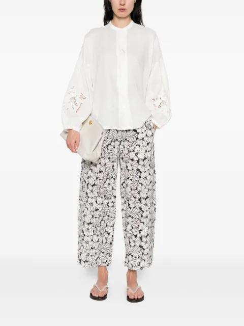 Destro floral-embroidered shirt by MAX MARA