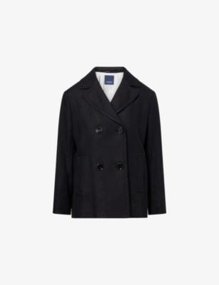 Double-Breasted Cotton-Linen Pea Coat by MAX MARA