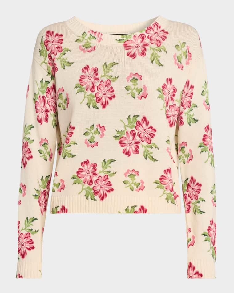 Editto Floral-Print Cotton Jacquard Knit Sweater by MAX MARA