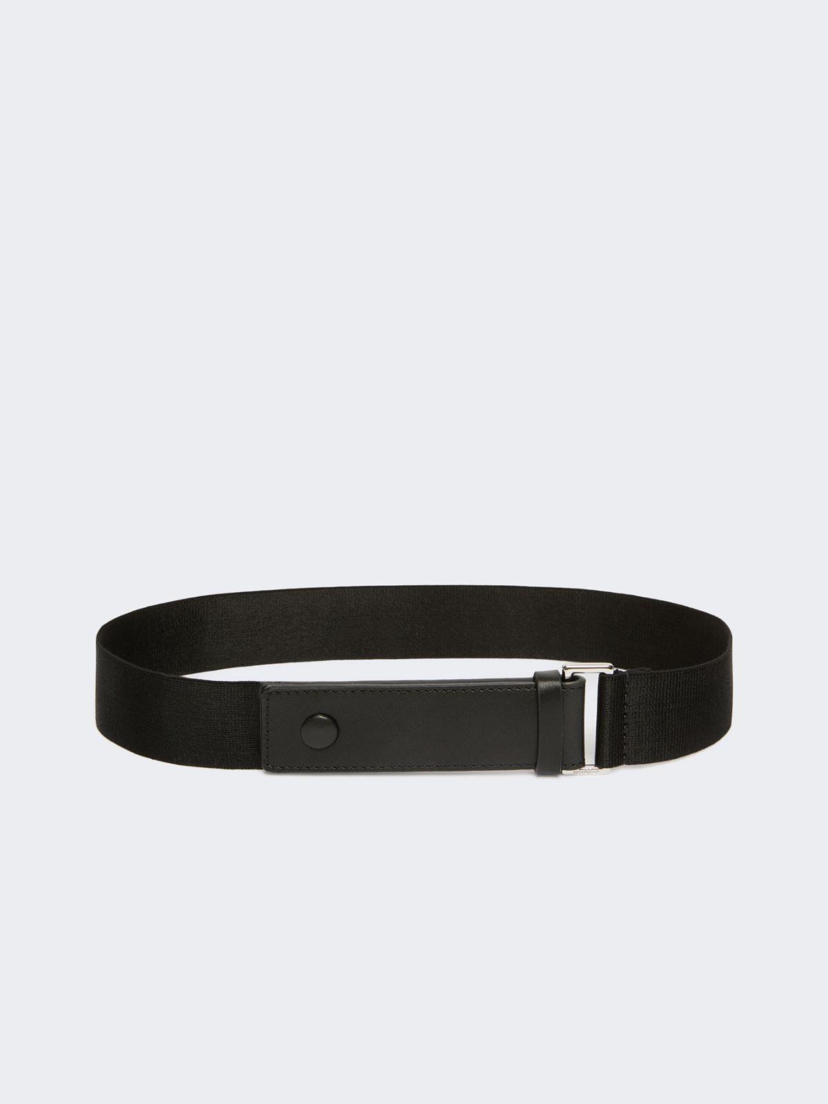 Elasticated webbing and leather belt by MAX MARA
