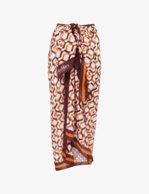 Elfi Pareo Printed Cotton-Muslin Sarong by MAX MARA Elfi Pareo Printed Cotton-Muslin Sarong by MAX MARA
