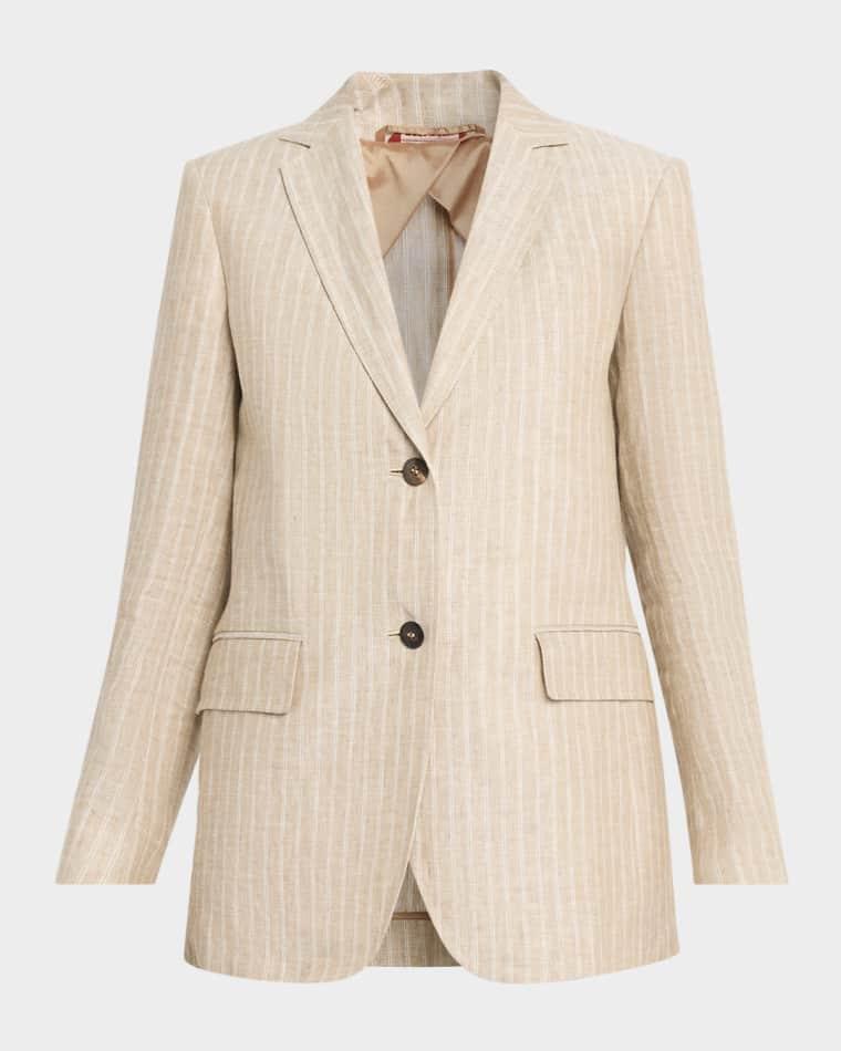 Elogio Pinstripe Linen Blazer by MAX MARA