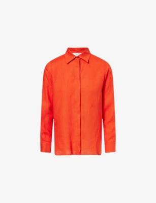 Embroidered-Logo Collared Linen Shirt by MAX MARA