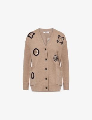 Embroidered-Motif Cashmere And Wool Cardigan by MAX MARA