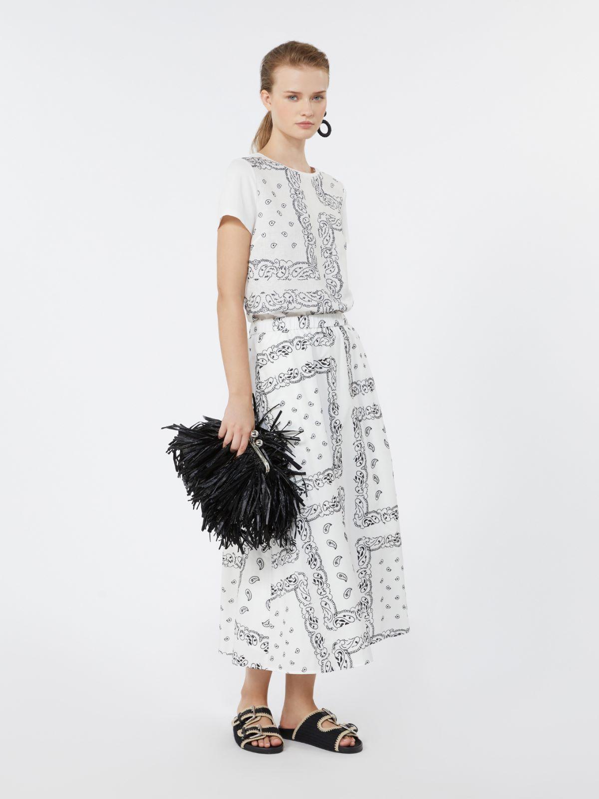 Embroidered linen and stretch cotton jersey T-shirt by MAX MARA