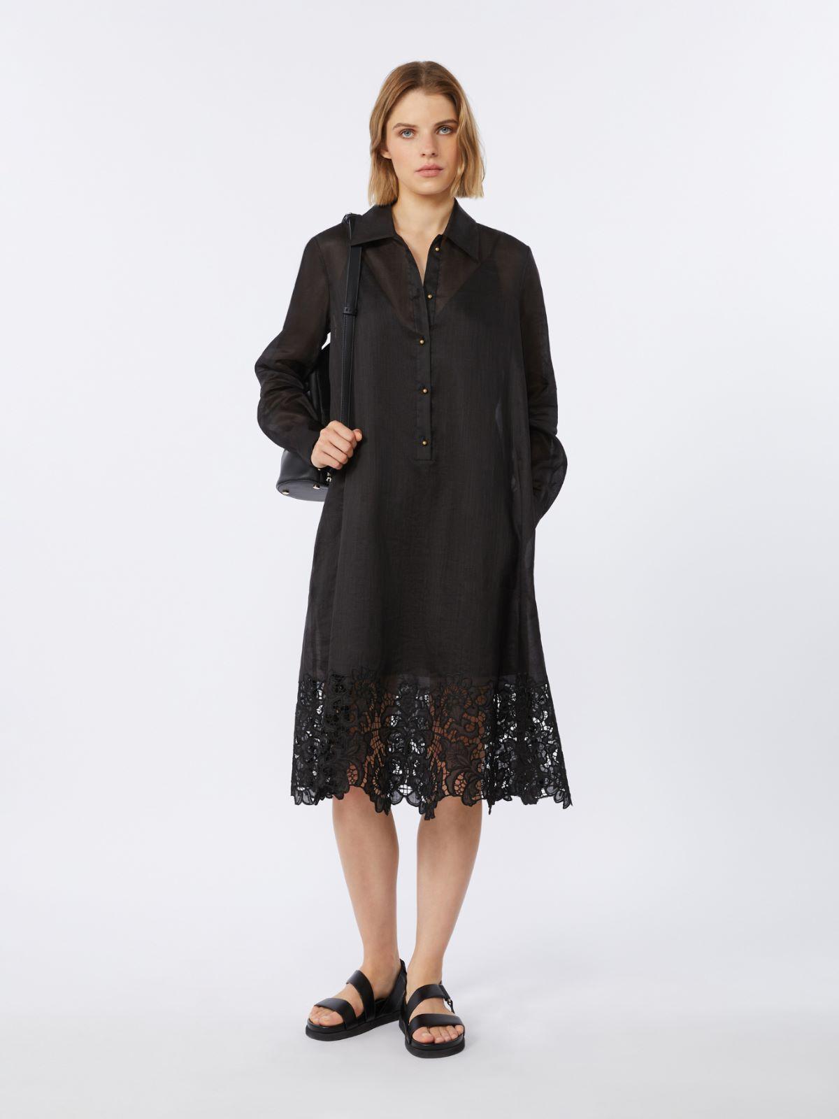 Embroidered ramie gauze shirt dress by MAX MARA