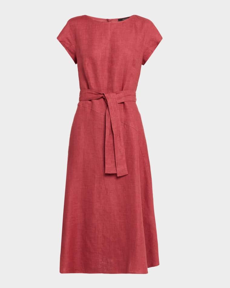 Esordio Linen Canvas Midi Dress by MAX MARA