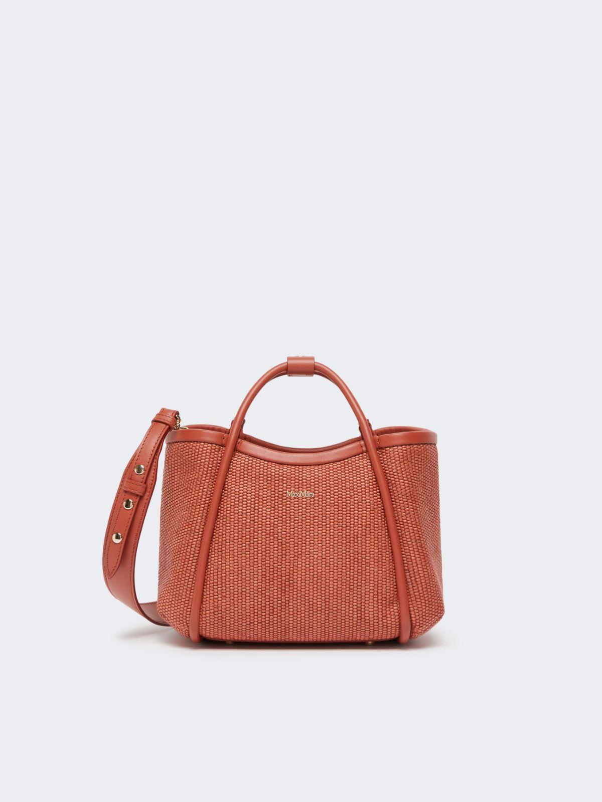 Extra-small raffia-look basketweave Marine bag by MAX MARA