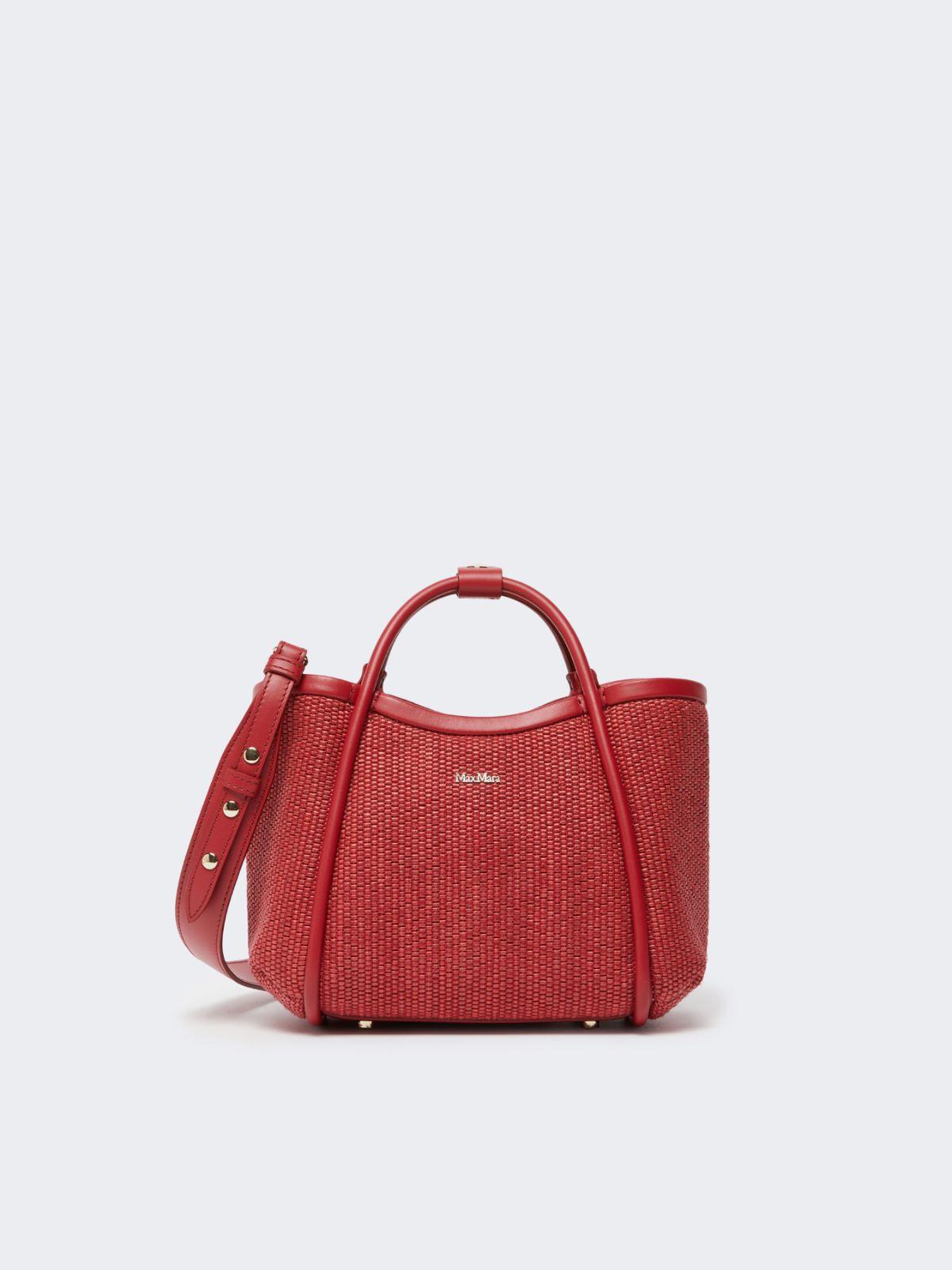 Extra-small raffia-look basketweave Marine bag by MAX MARA