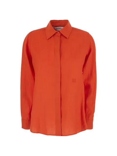 Falas embroidered-logo linen shirt by MAX MARA