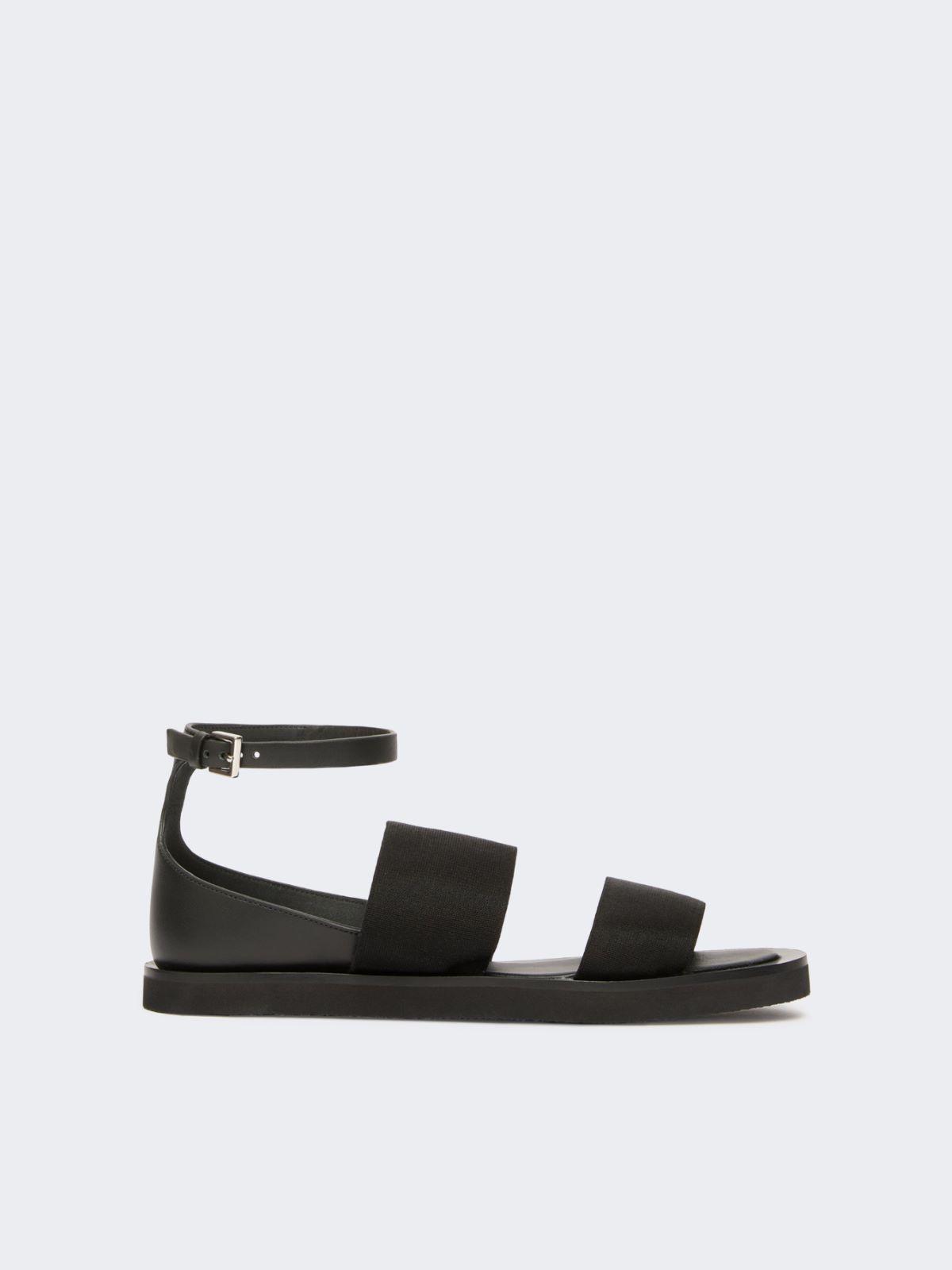 Flat sandals in leather and elasticated webbing by MAX MARA
