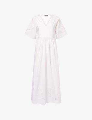 Gathered-Motif Cotton-Poplin Midi Dress by MAX MARA