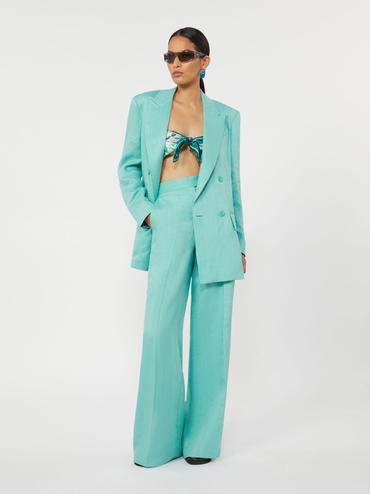 Herringbone linen twill trousers by MAX MARA
