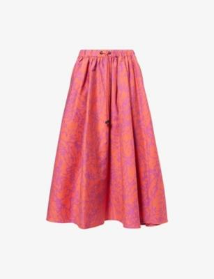 Jacquard Cotton-Silk Midi Skirt by MAX MARA