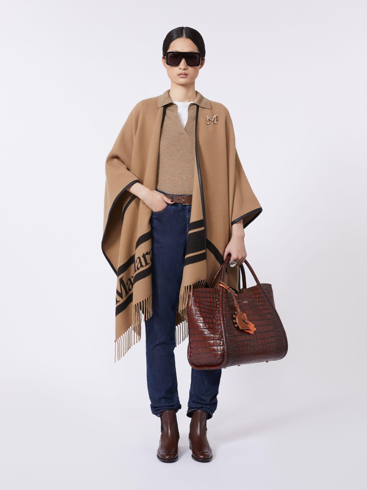 Jacquard wool poncho by MAX MARA
