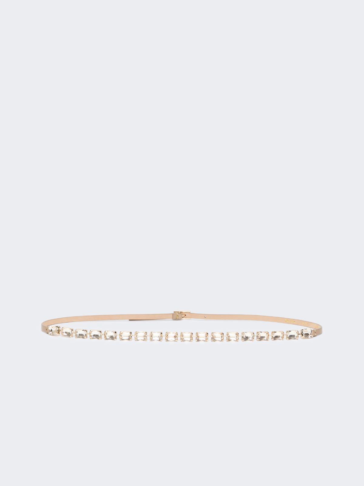 Jewelled nappa leather belt by MAX MARA