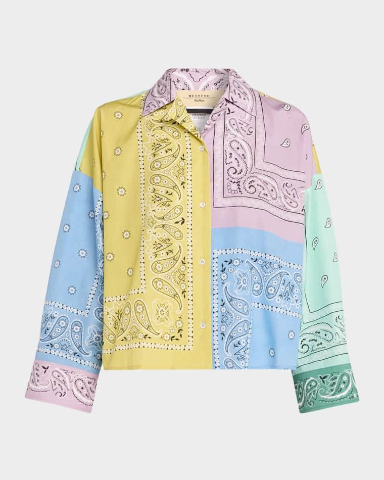 Lampone Patchwork Bandana Cotton Shirt by MAX MARA