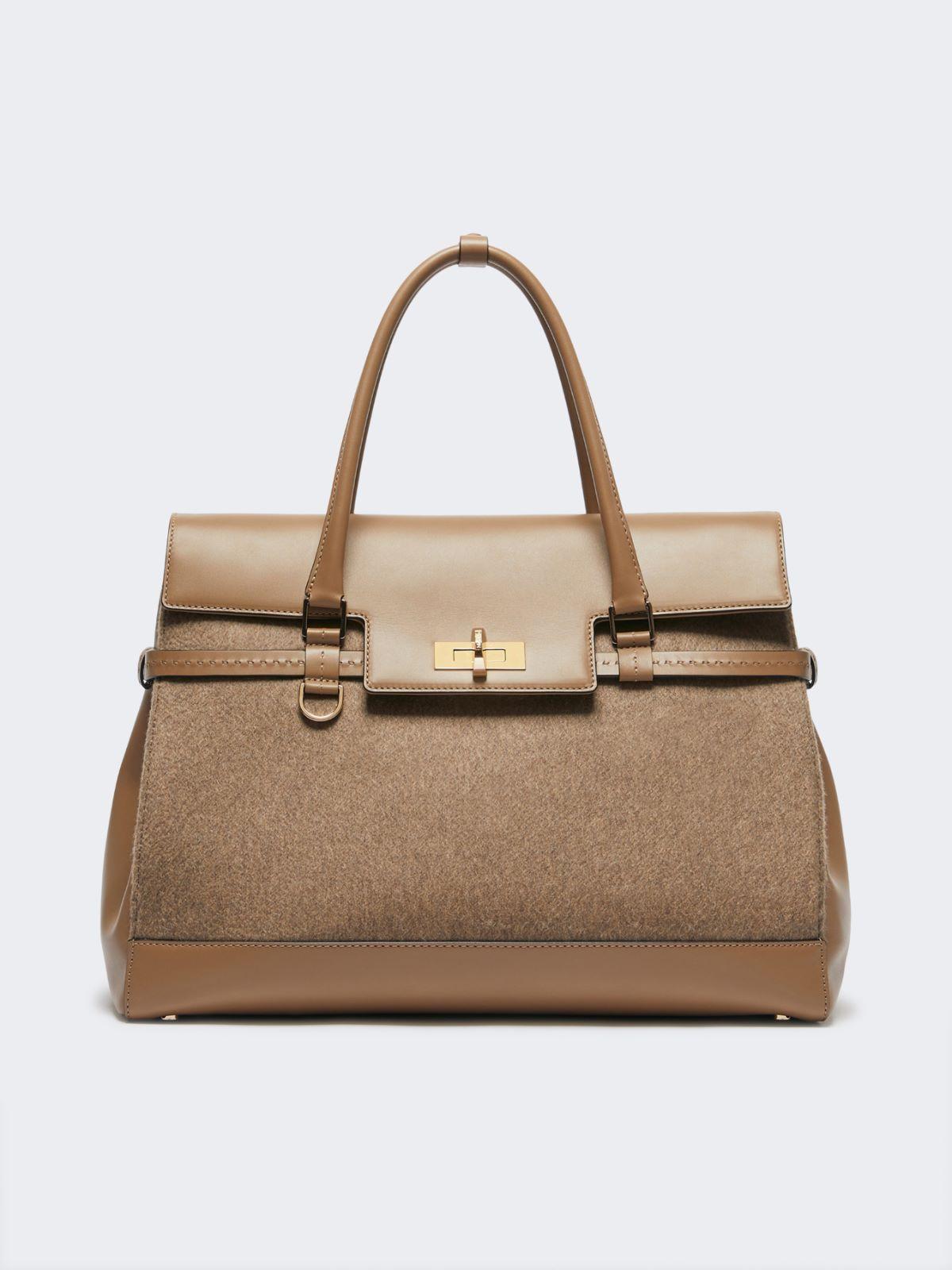 Large cashmere and leather handbag by MAX MARA