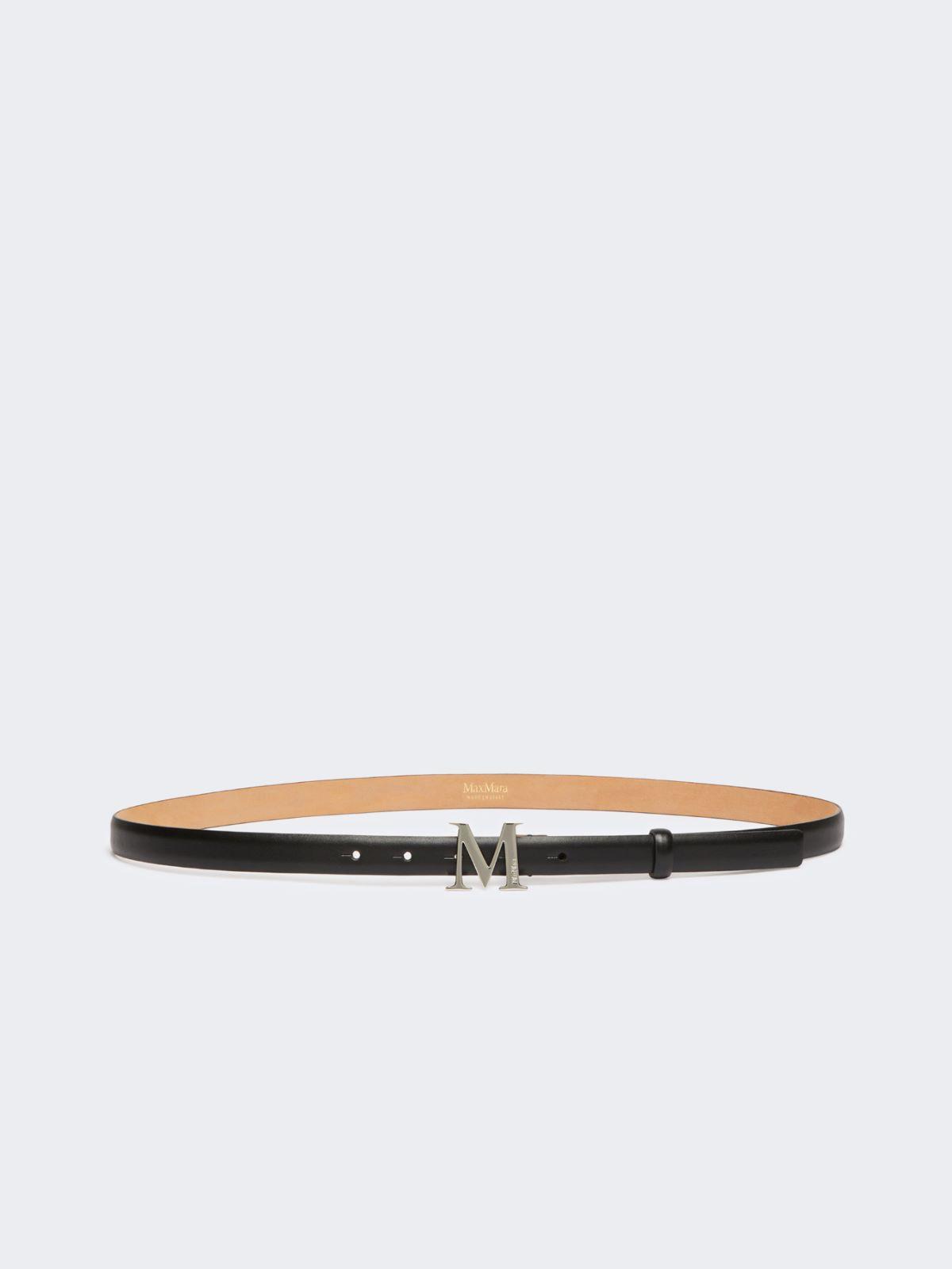 Leather belt with Monogram buckle by MAX MARA