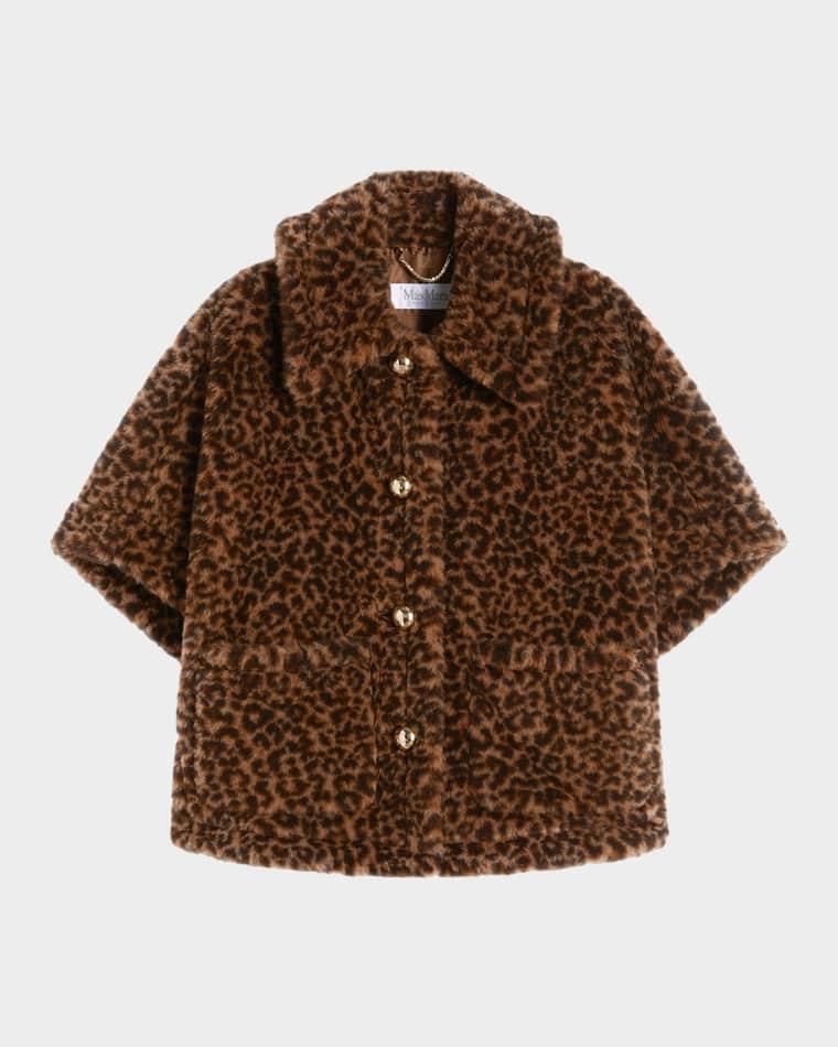 Leopard-Print Alpaca-Blend Teddy Cape by MAX MARA