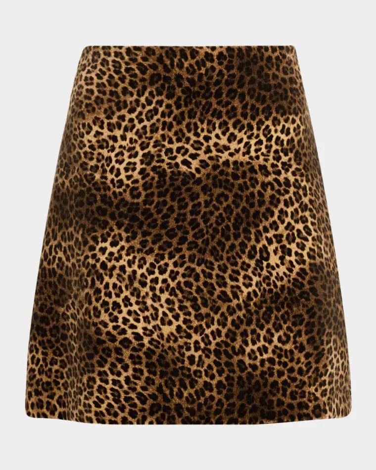 Leopard-Print Cotton Mini Skirt by MAX MARA