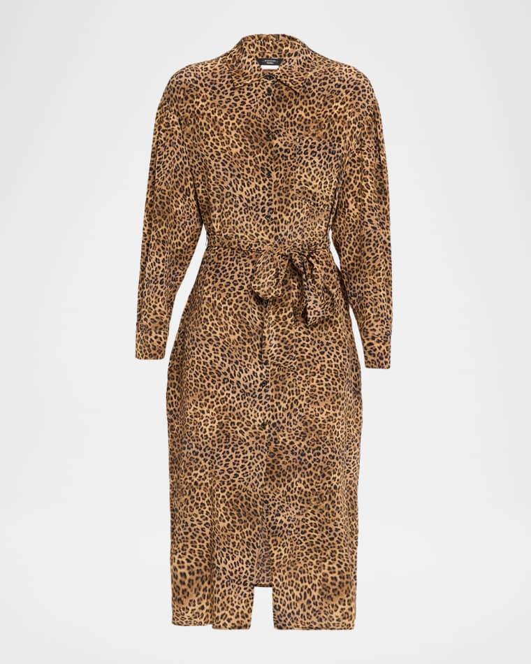 Leopard-Print Silk Crepe De Chine Midi Shirtdress by MAX MARA