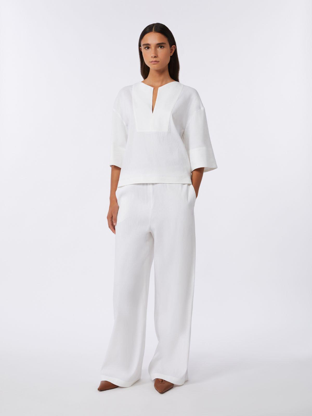 Linen and viscose canvas trousers by MAX MARA