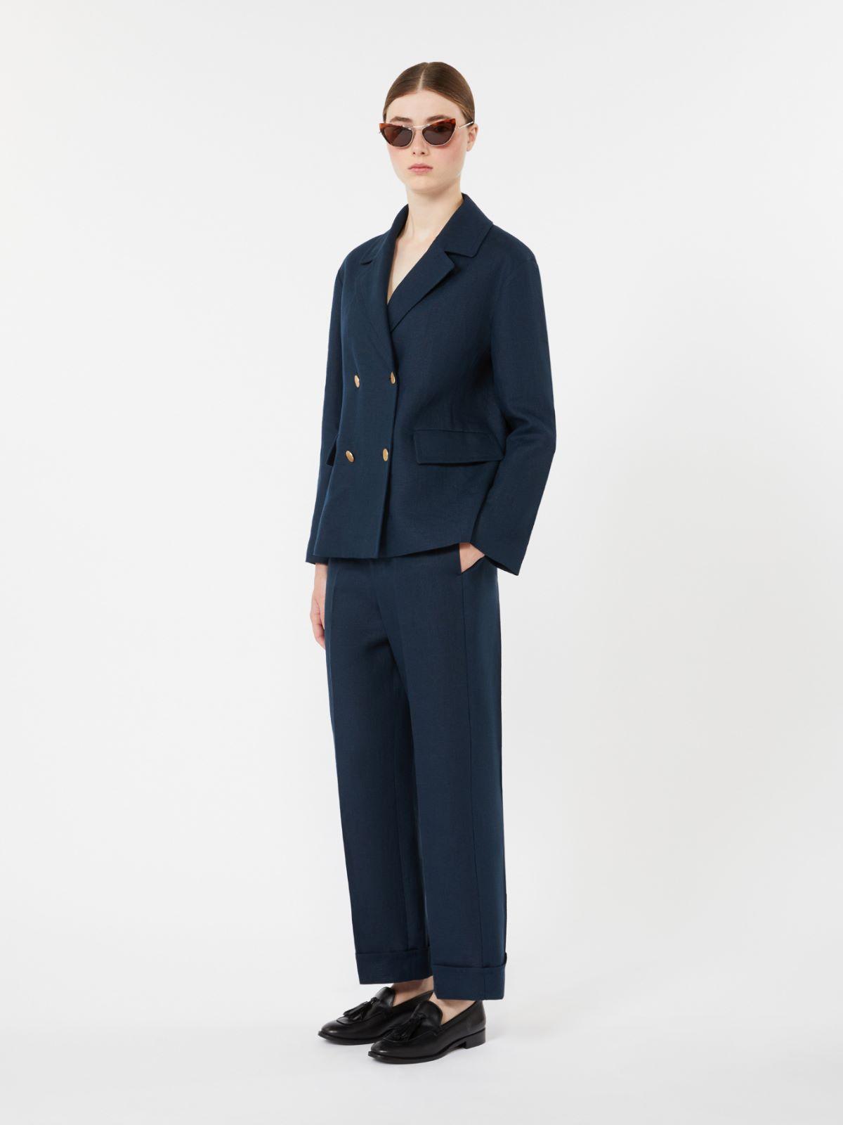 Linen basketweave straight trousers by MAX MARA