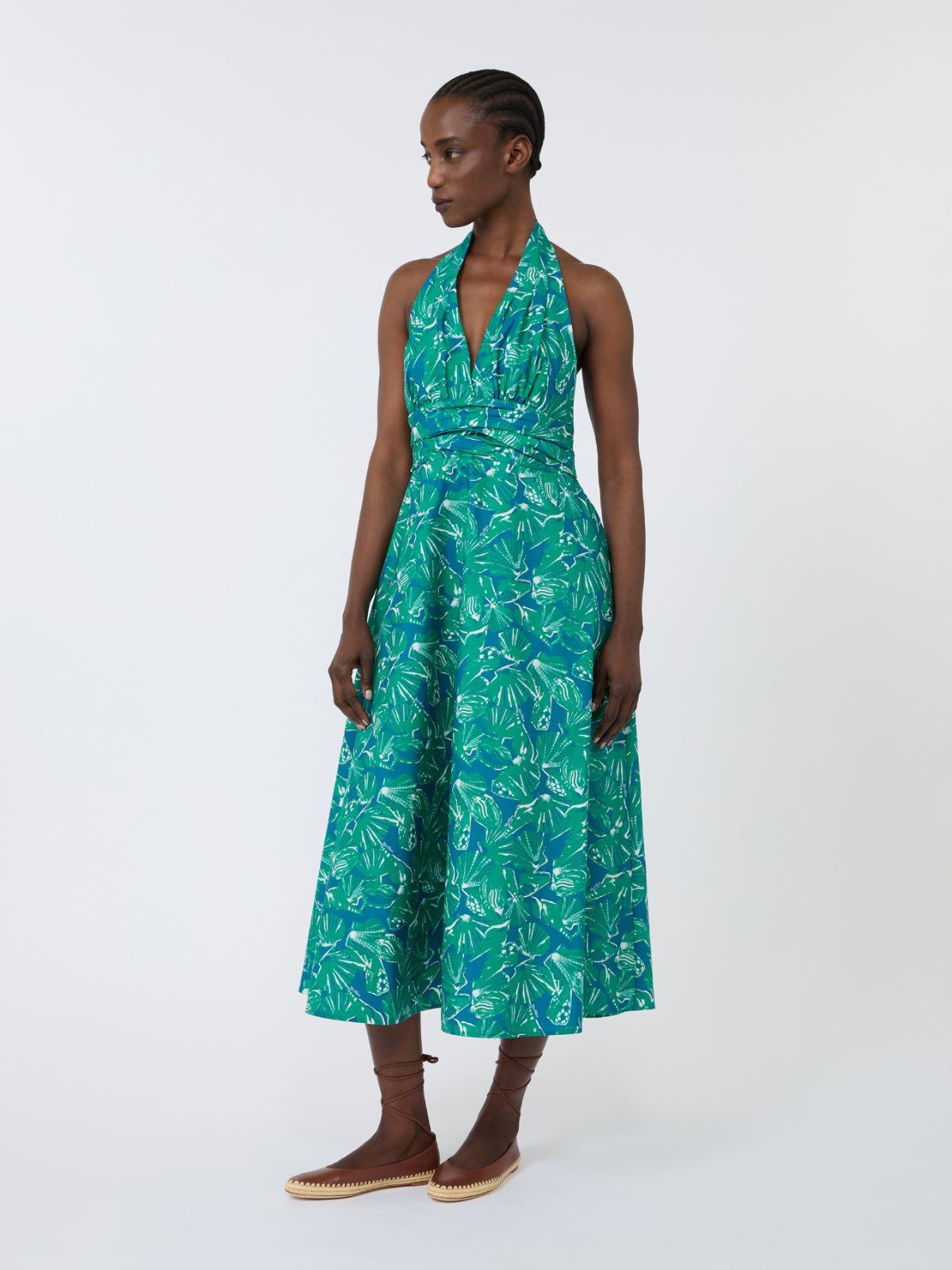 Long dress in printed poplin by MAX MARA