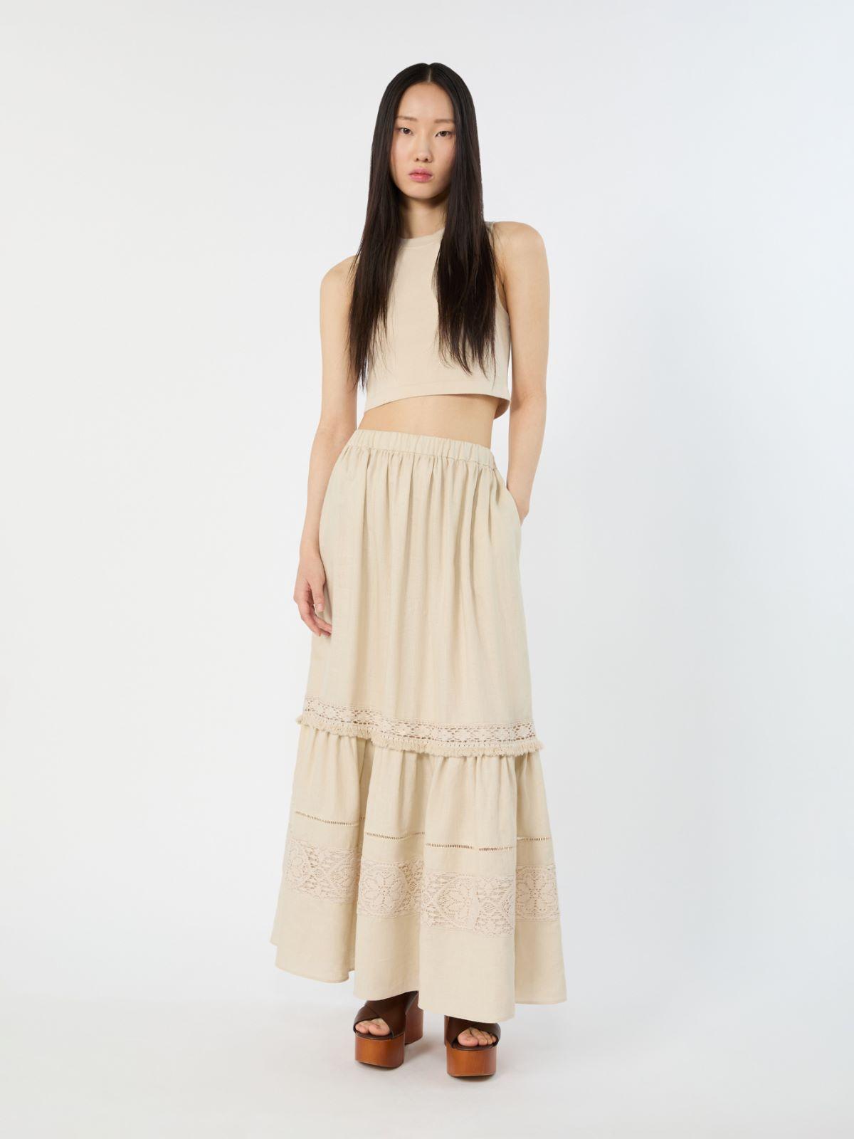 Long linen fabric skirt by MAX MARA