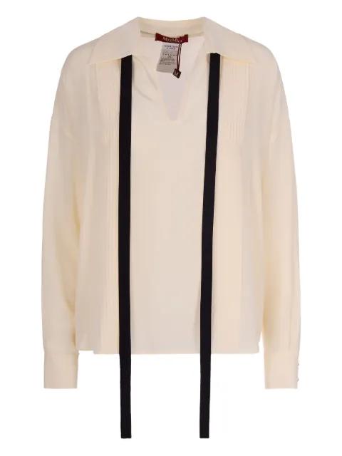 MStcolono tie-detail pleated shirt by MAX MARA