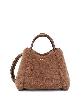 Marine Extra Small Camel Blend Teddy Handbag by MAX MARA