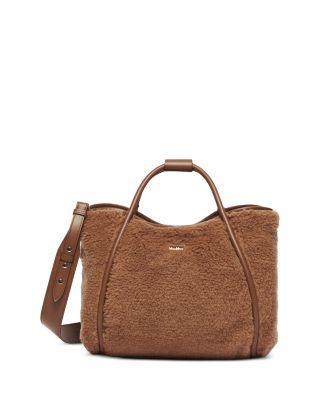 Marine Small Camel Blend Teddy Handbag by MAX MARA