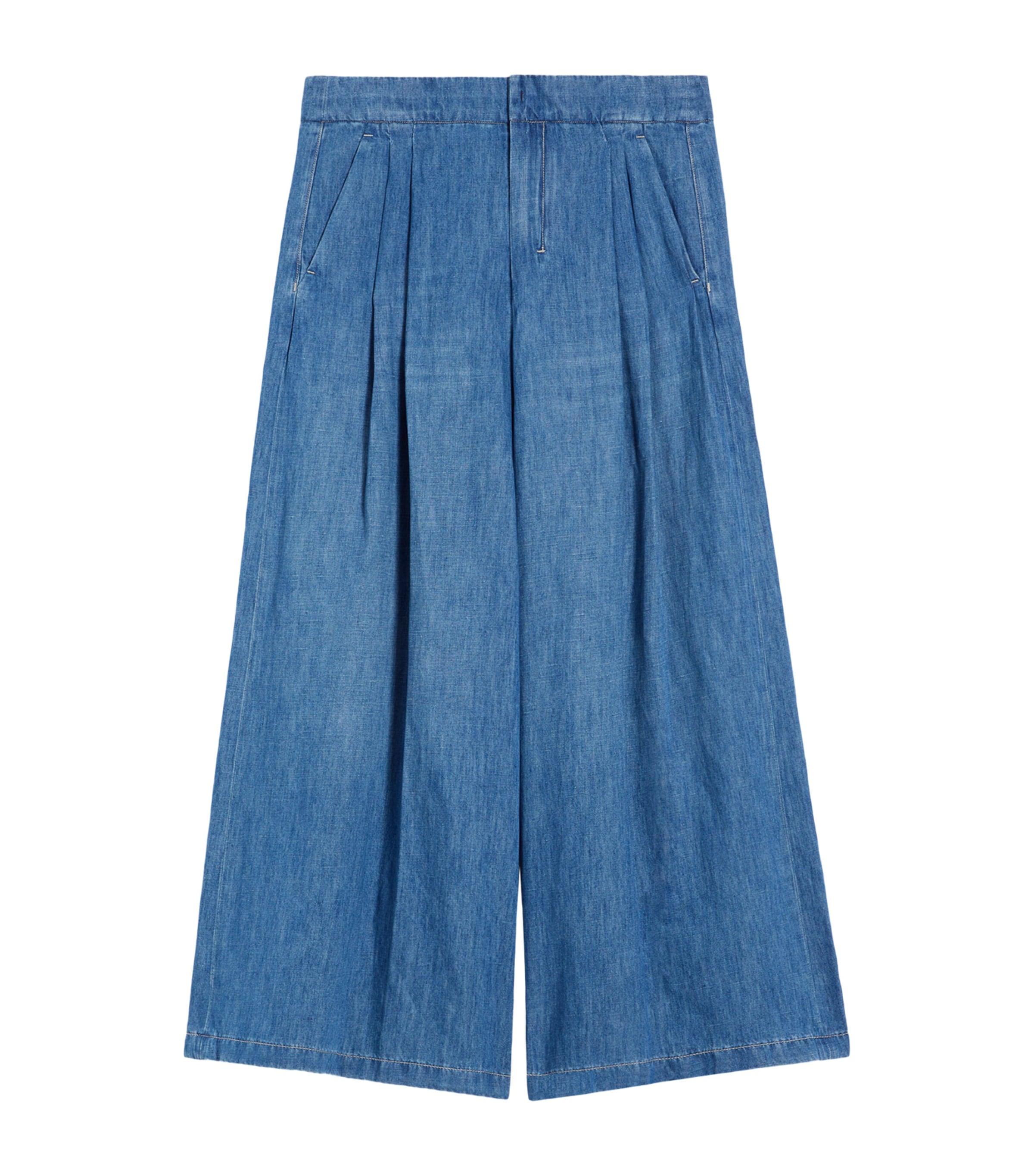 Max Mara Cotton-Linen Wide-Leg Trousers by MAX MARA