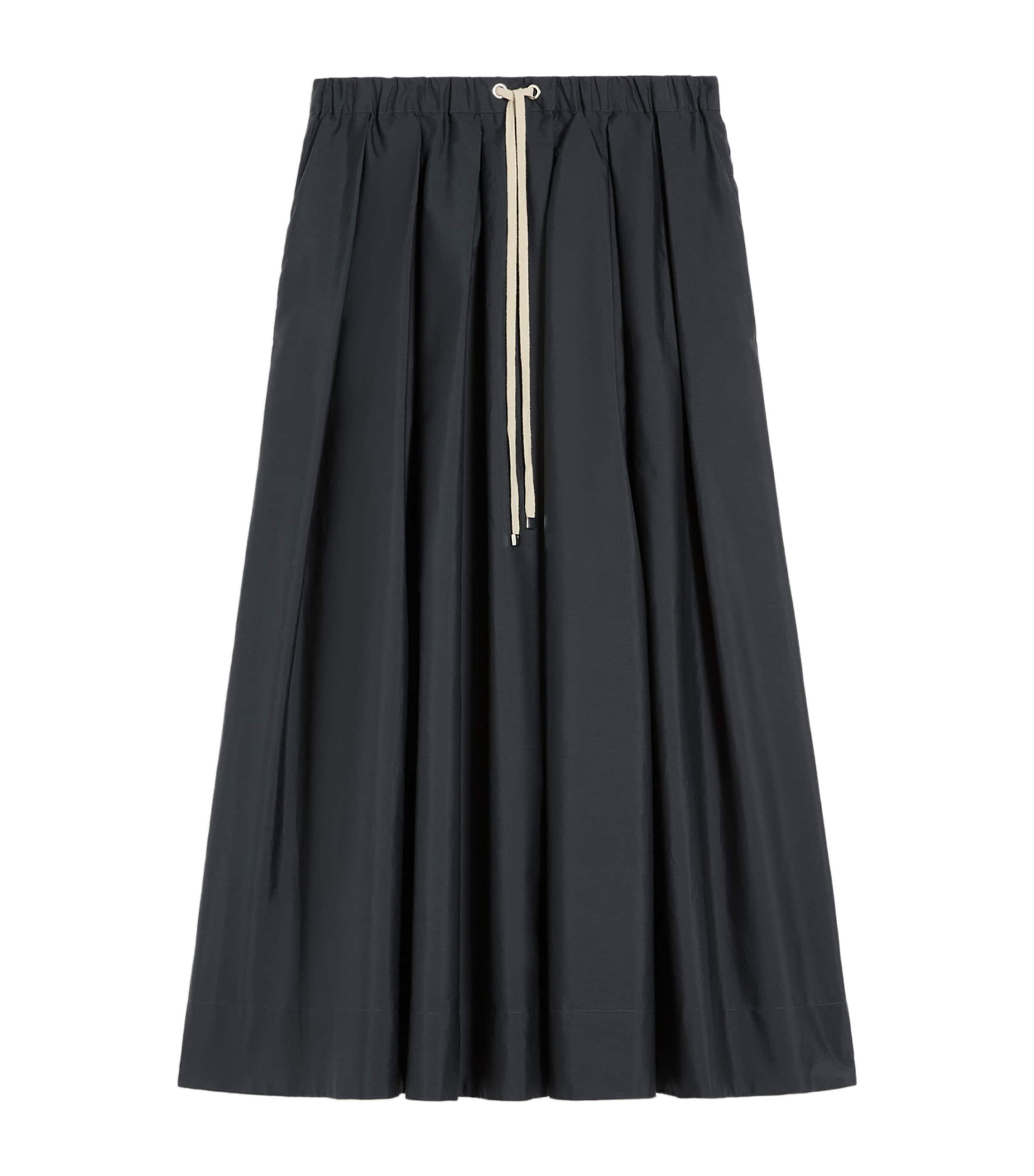 Max Mara Cotton Pleated Pineta Midi Skirt by MAX MARA