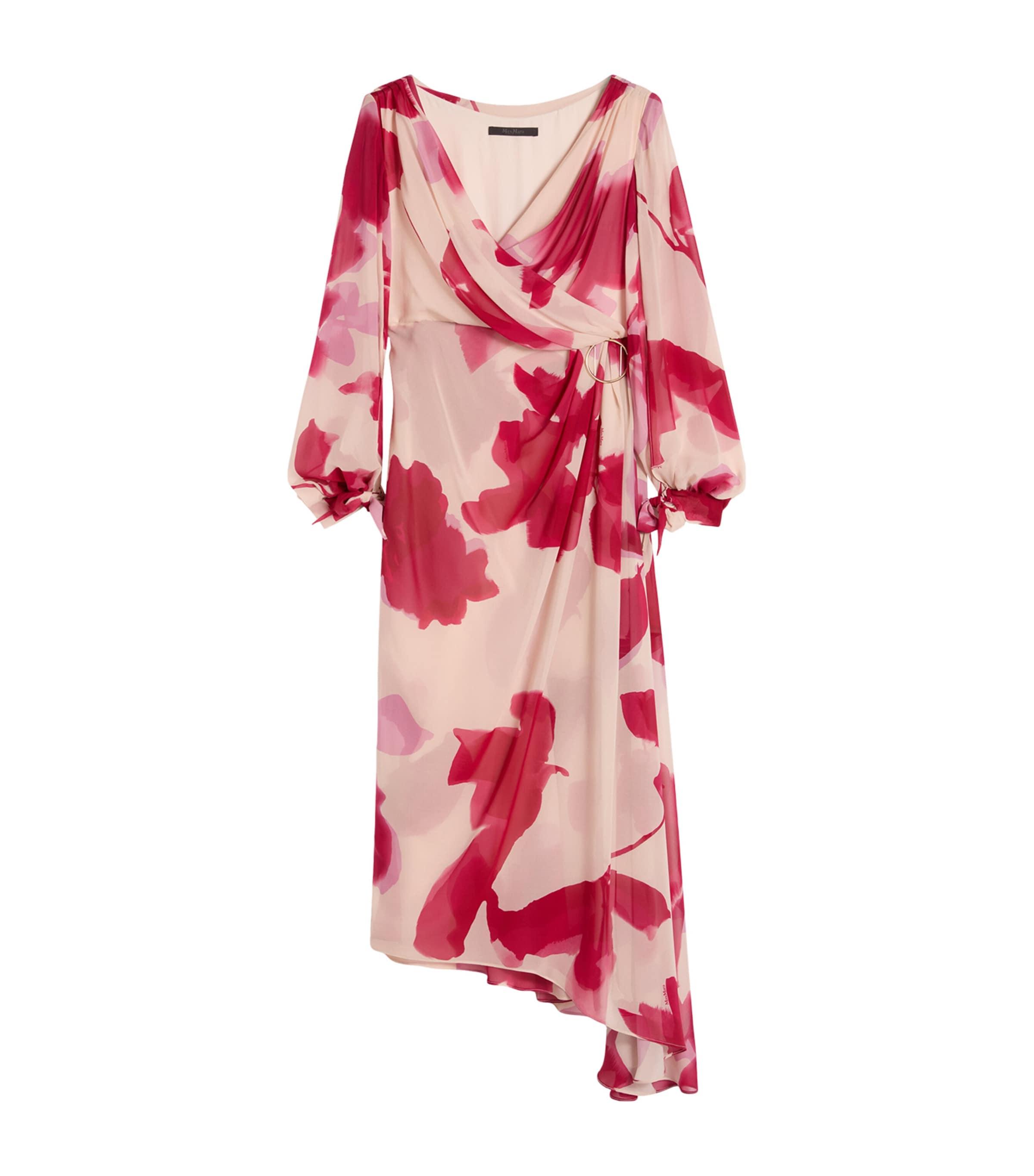 Max Mara Silk Floral Wrap Midi Dress by MAX MARA