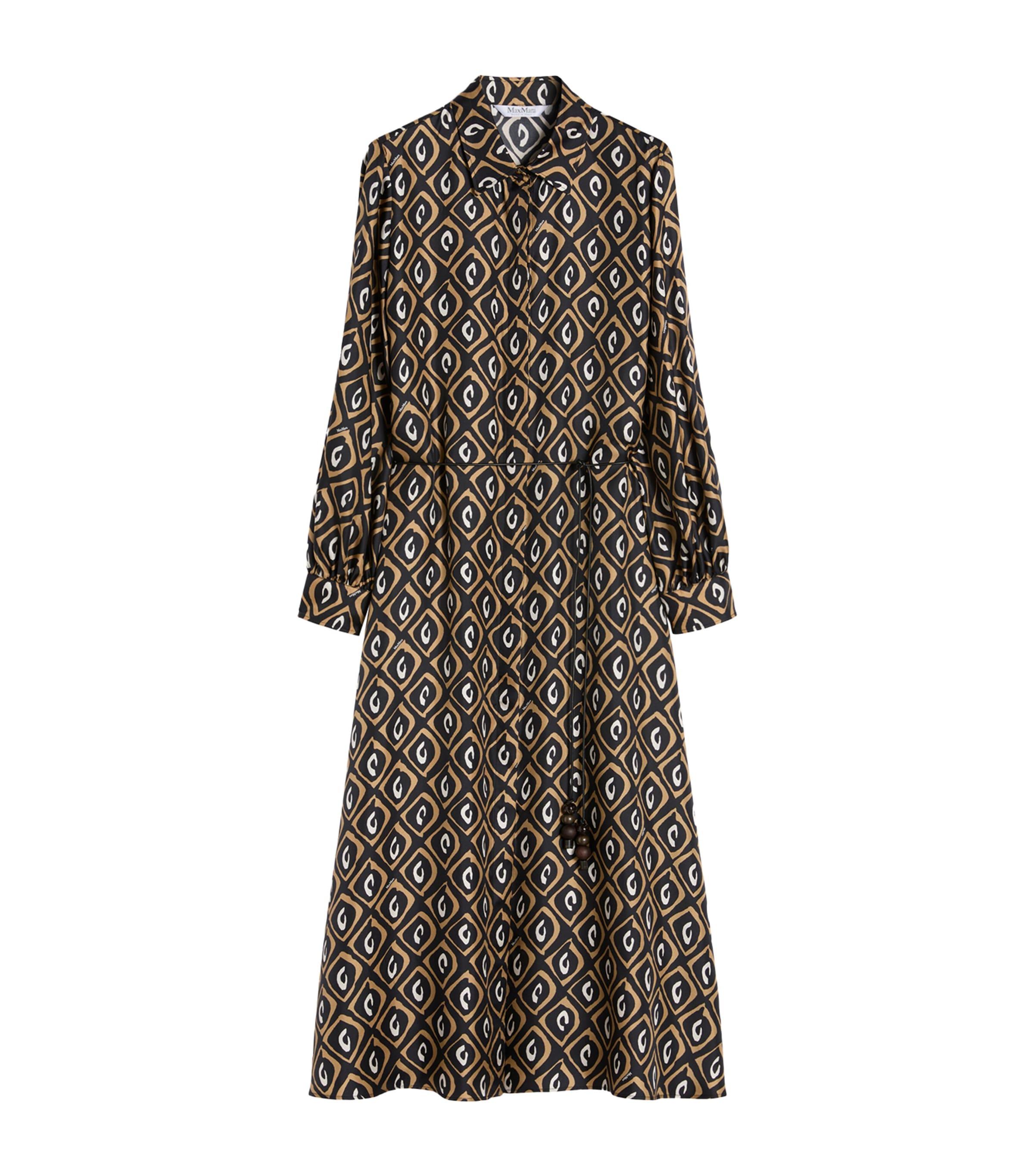 Max Mara Silk Twill Printed Midi Shirt Dress by MAX MARA