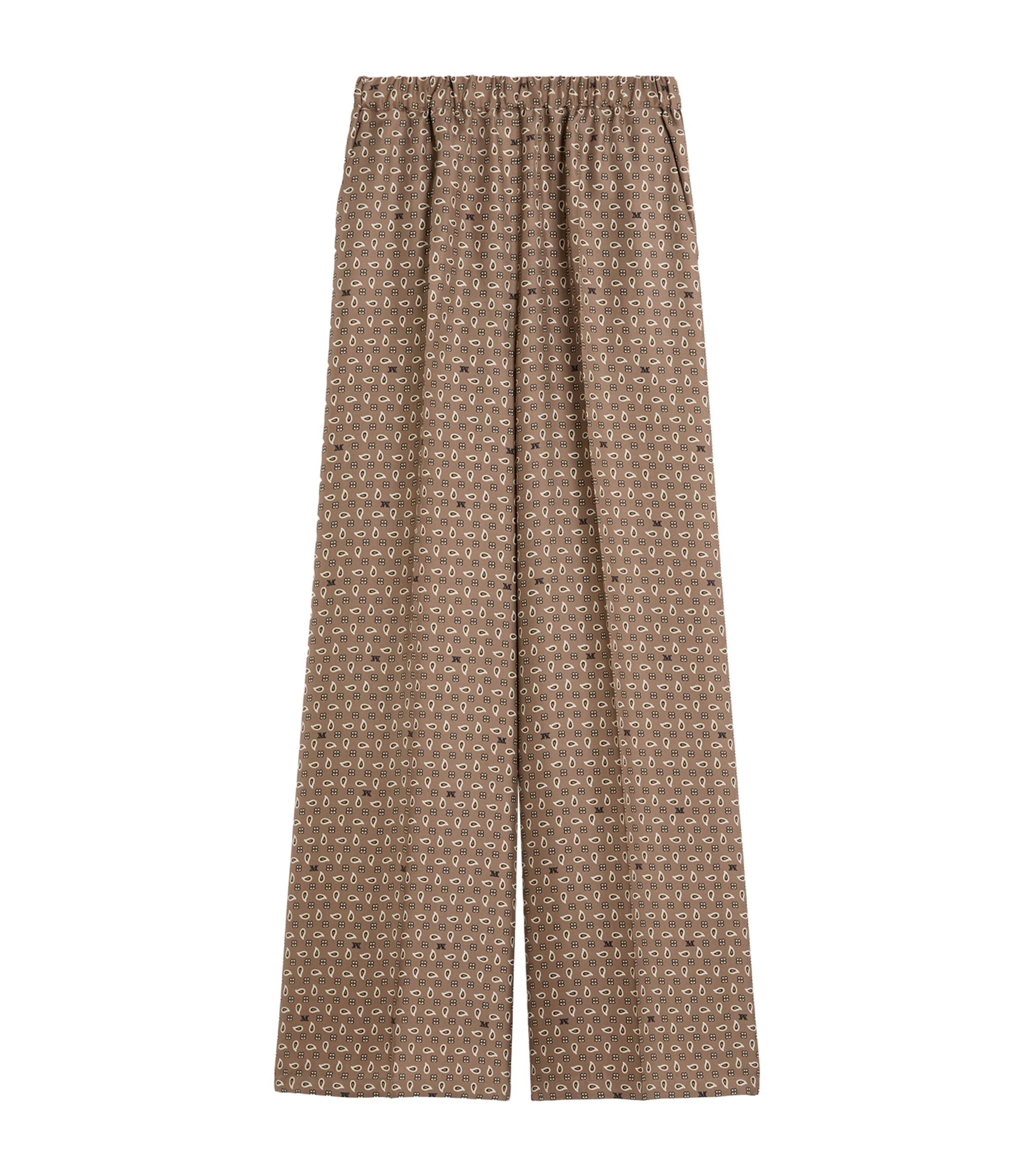 Max Mara Silk Twill Printed Wide-Leg Trousers by MAX MARA