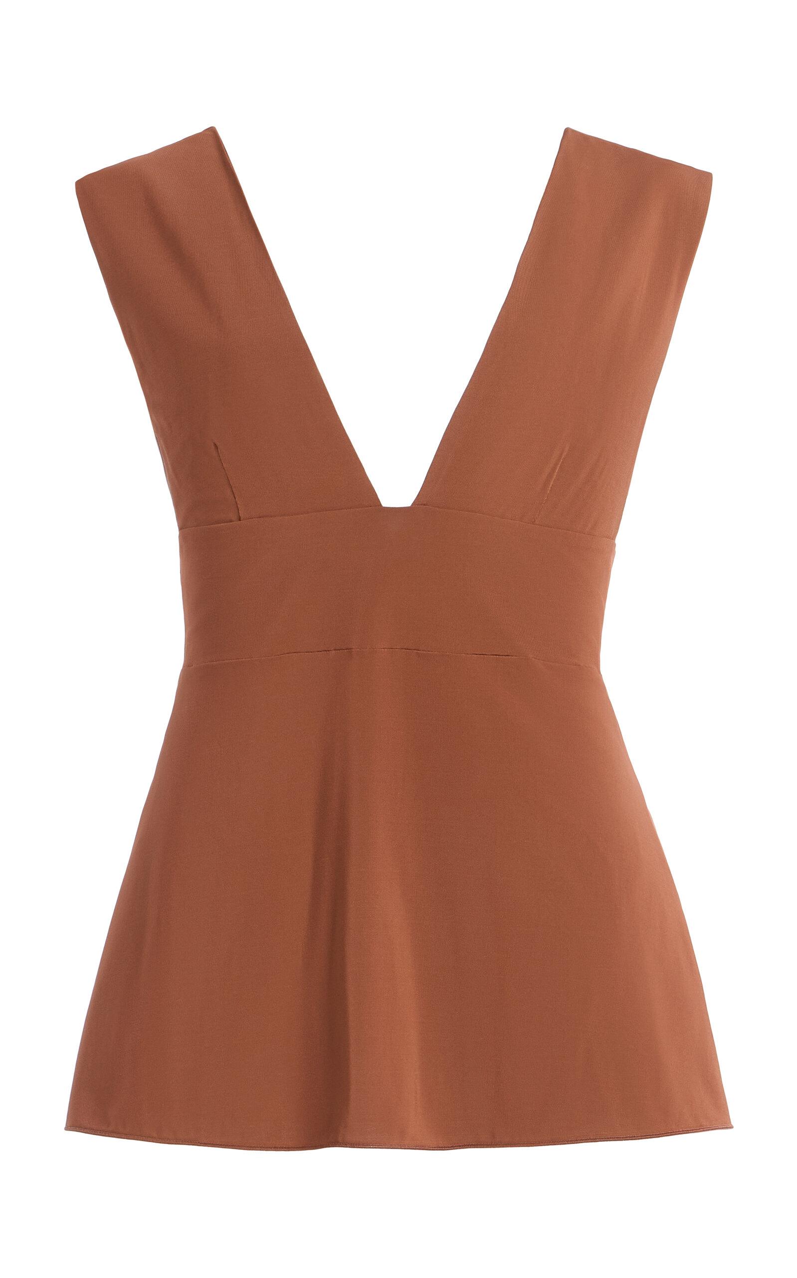 Max Mara Viscose Crepe Jersey V-Neck Top - Moda Operandi by MAX MARA