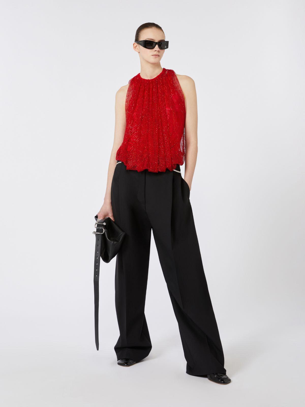 Mesh top with crystals by MAX MARA