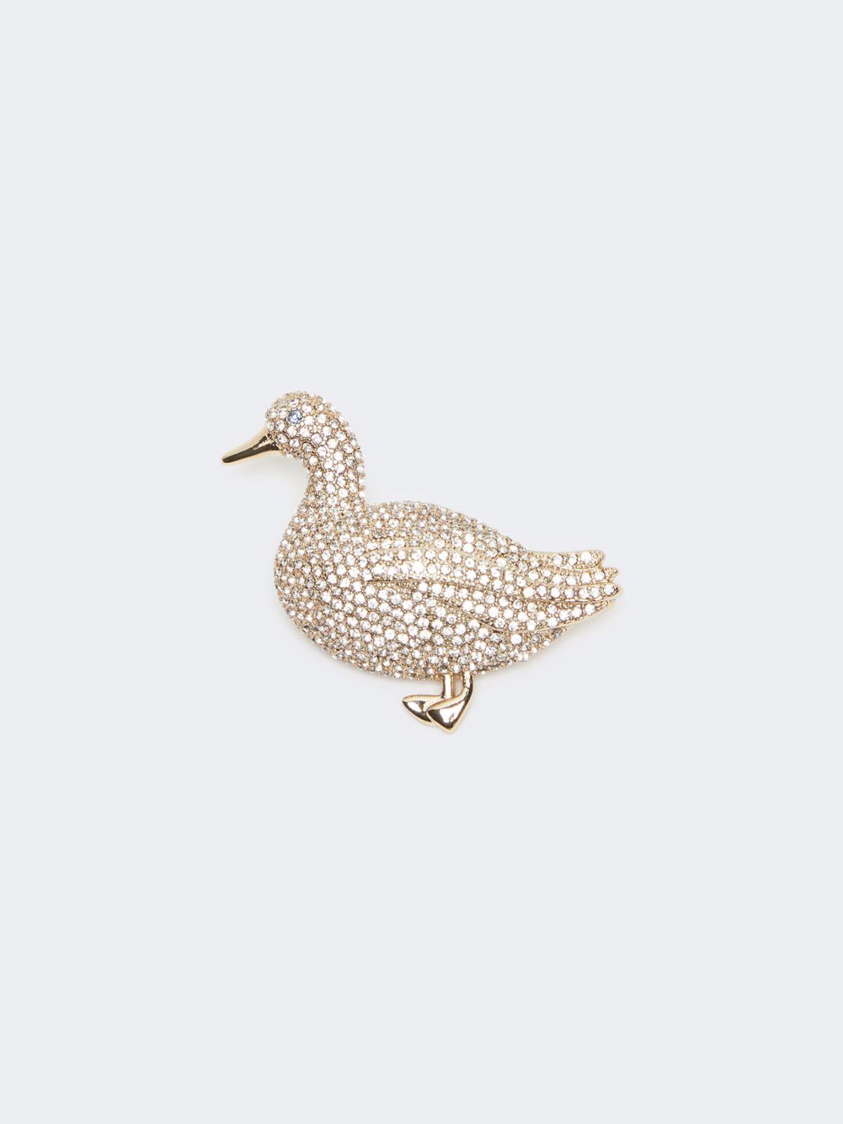 Metal brooch with rhinestones by MAX MARA