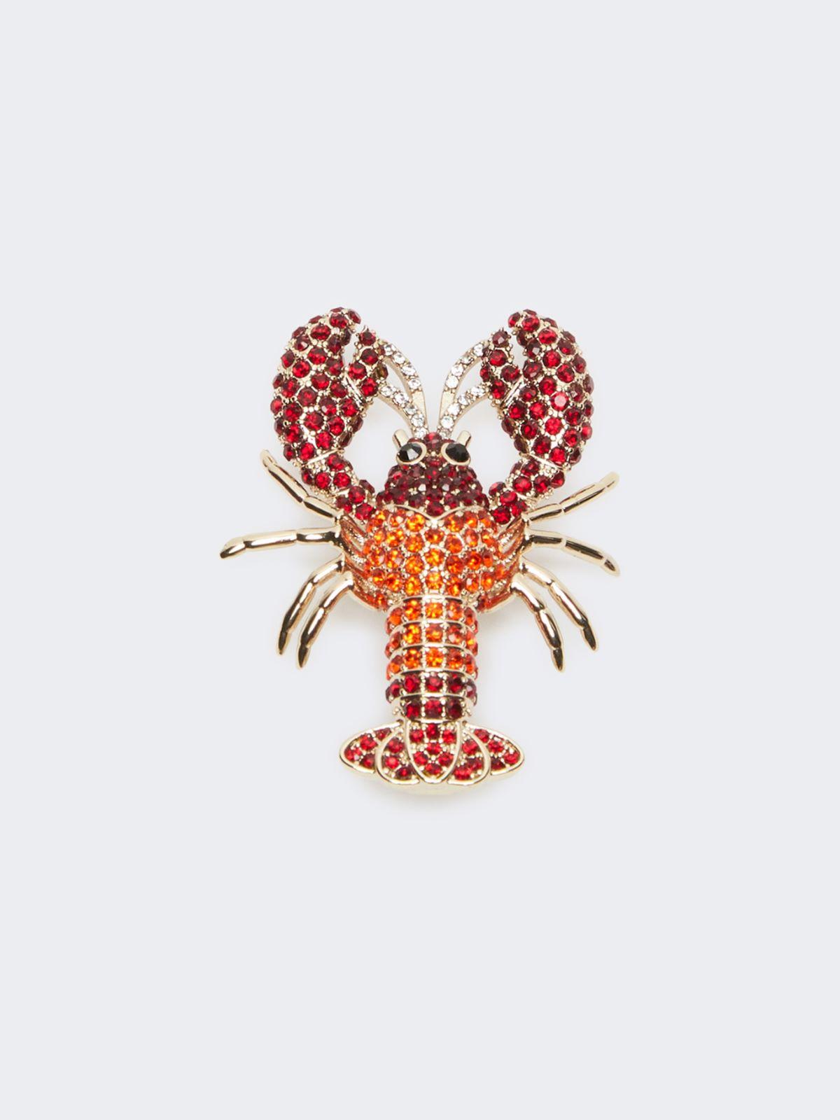 Metal brooch with rhinestones by MAX MARA