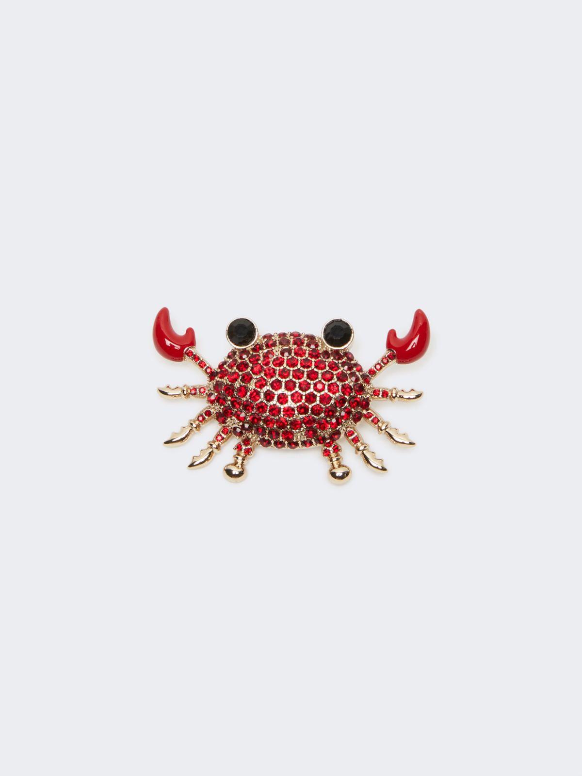 Metal brooch with rhinestones by MAX MARA